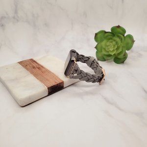 Leather Apple WatchBand Women Braided Strap Bracelet for 38mm 40mm 41mm